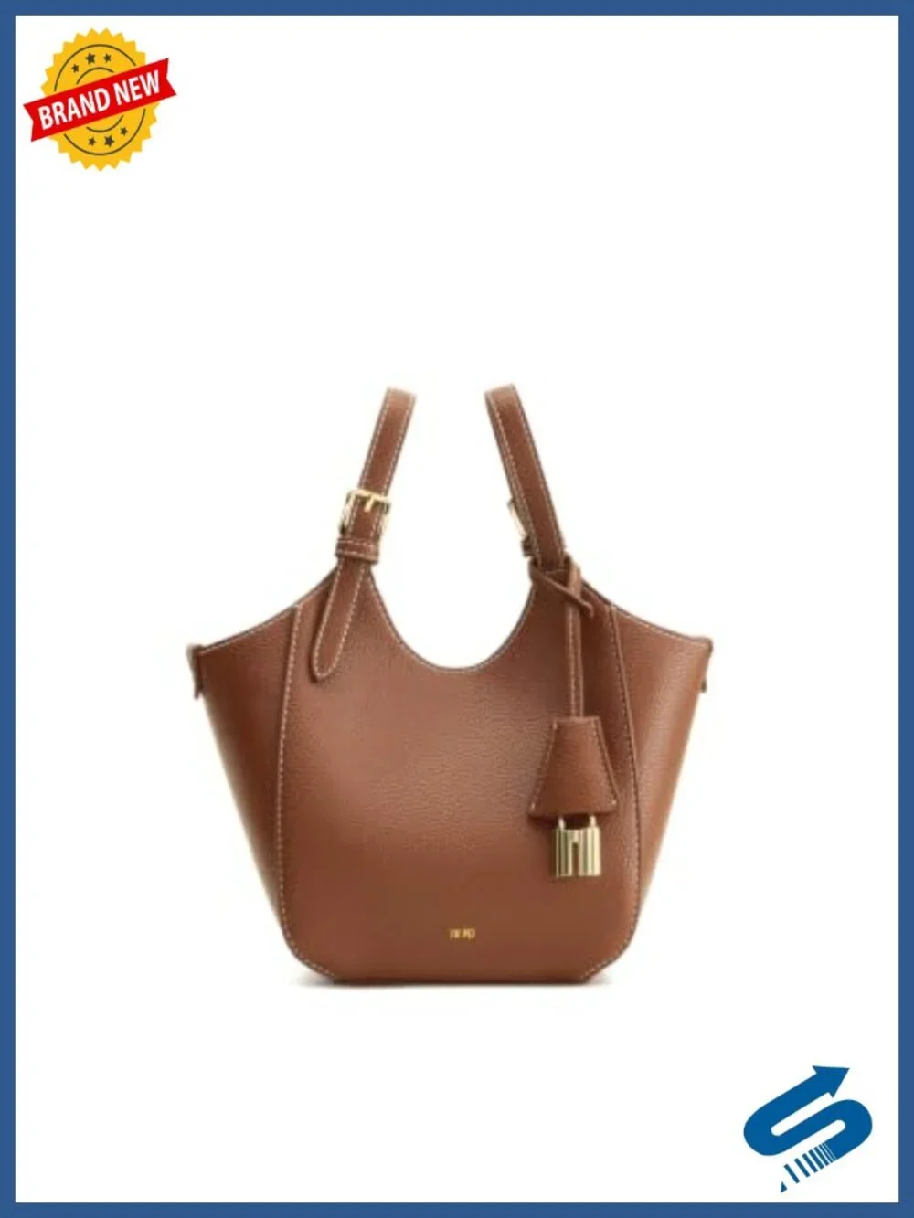 Vegan Leather Mini Tote Bag with Gold Hardware Crossbody